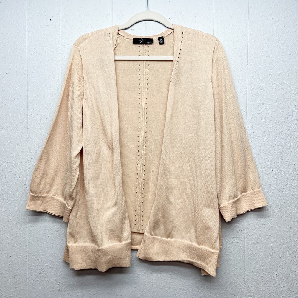 GM Woman Open Front Knit Cardigan Sweater Womens 3X Mature Stretch Capsule Work